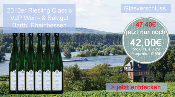 Barth Riesling Classic im Vorteilspaket f�r Liebhaber des Rheingau-Rieslings.